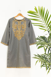 DC-0358 GREY EMBROIDERED KURTA